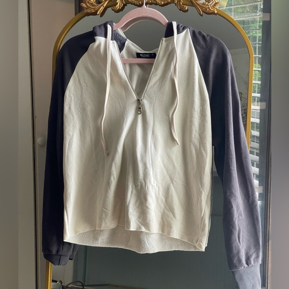 NWT Michael Lauren Colorblock Quarter Zip Hoodie XS - Picture 1 of 9